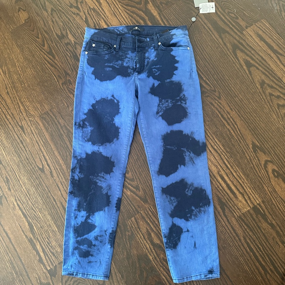7 For All Mankind Cropped Tie Dye jeans
